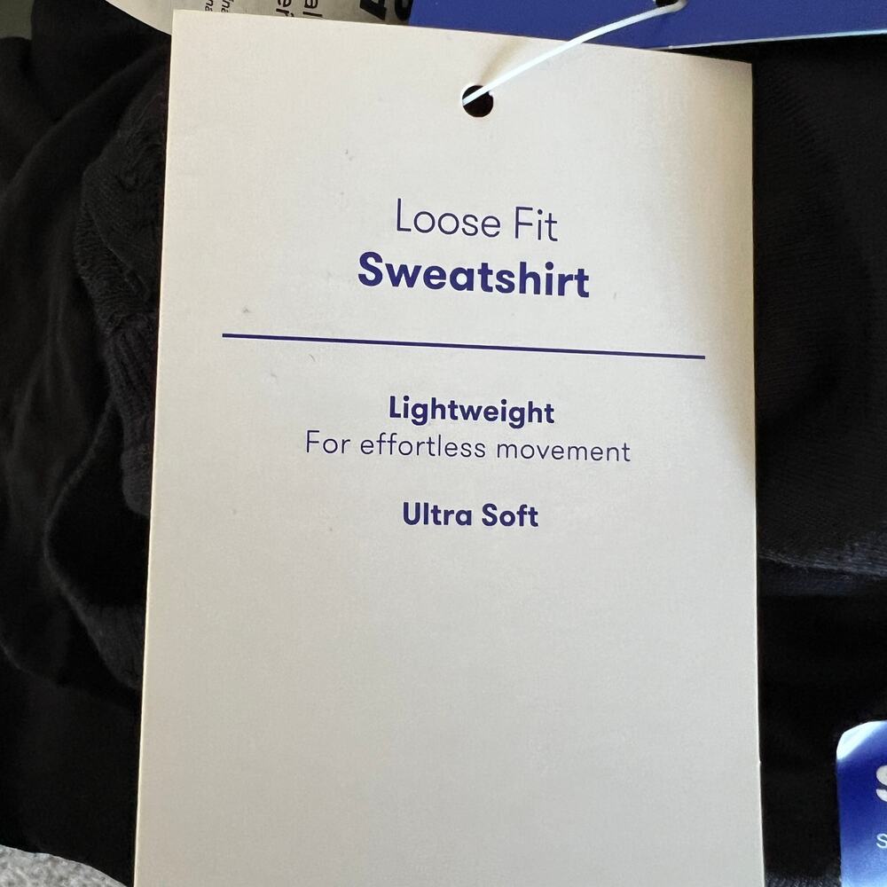 JoyLab Women's Black Soft Long Sleeve Lightweight Sweatshirt - Size Small - NWT - Picture 3 of 8